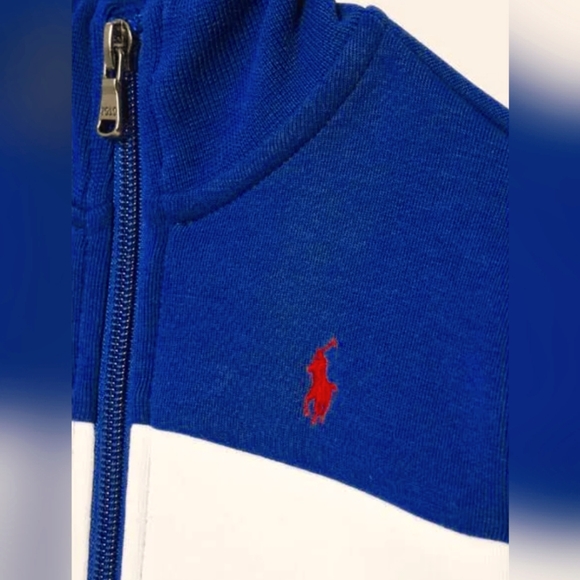 POLO RALPH LAUREN Men's Color-Blocked Double-Knit Track Jacket Blue Multi - Picture 5 of 12